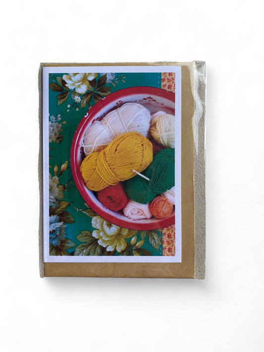 Bowl of Yarn Blank Card